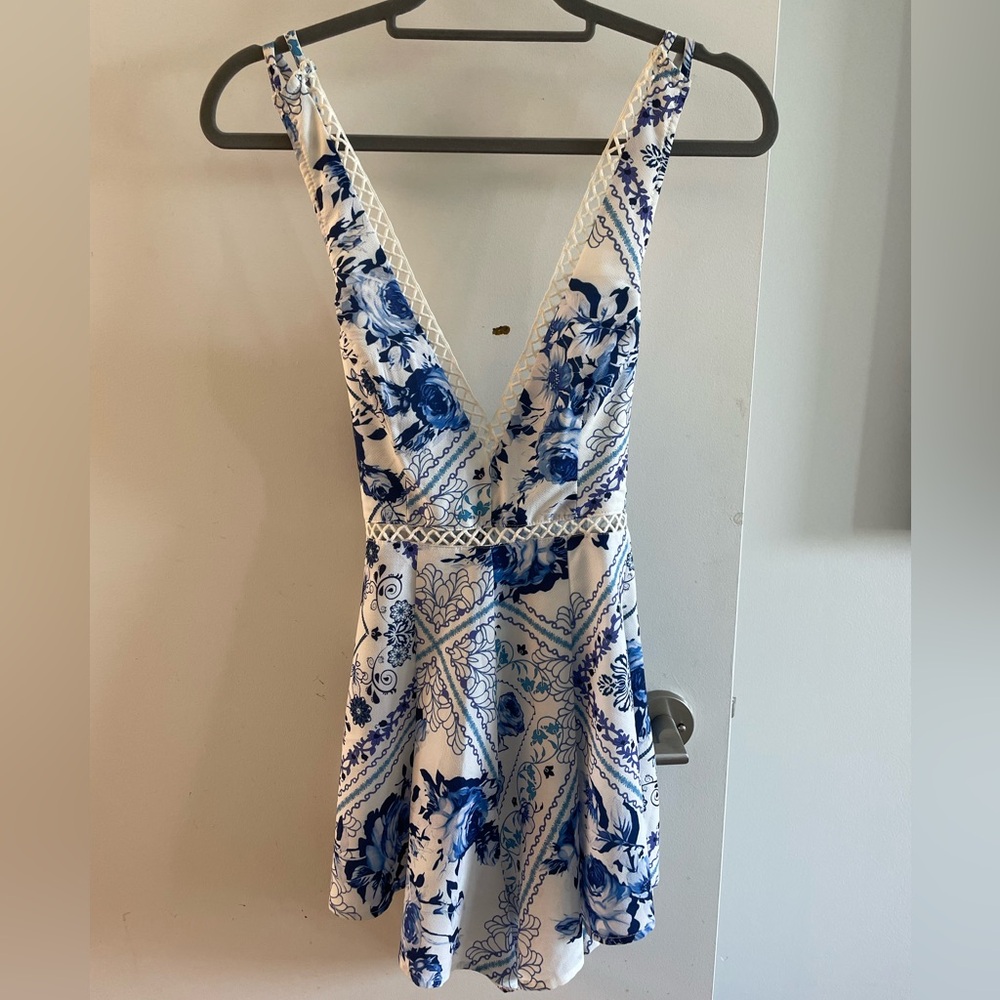 LF cross back strappy romper